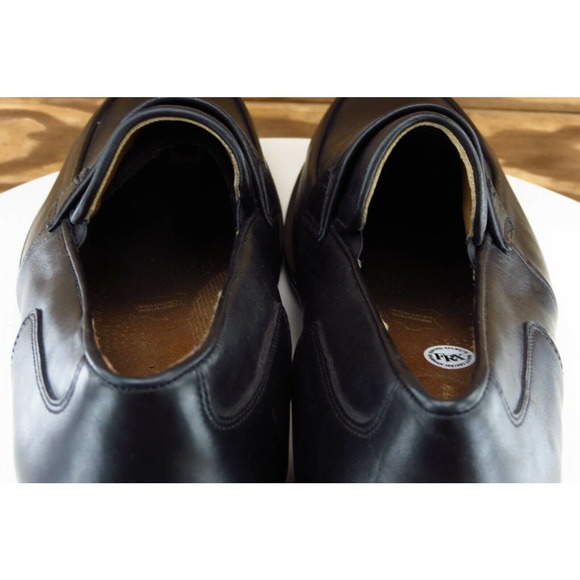 724 Forex Shoes Sz 43 M Almond‎ Toe Black Loafer Leather Men 2538 main image 8